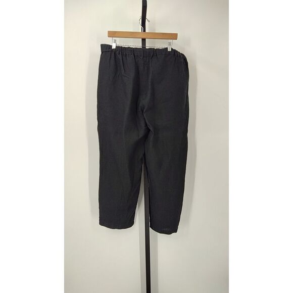 Quince Women 100% European Linen Tapered Ankle Pants Black XL - Picture 3 of 3